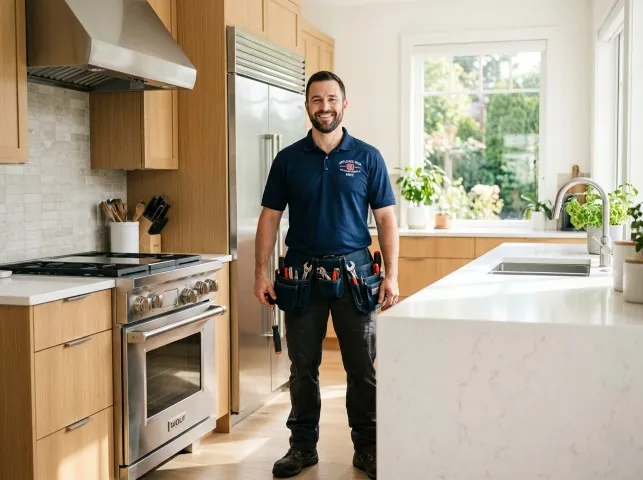 Appliance Repair Hero technician in a Brandon, SD kitchen after an appliance repair